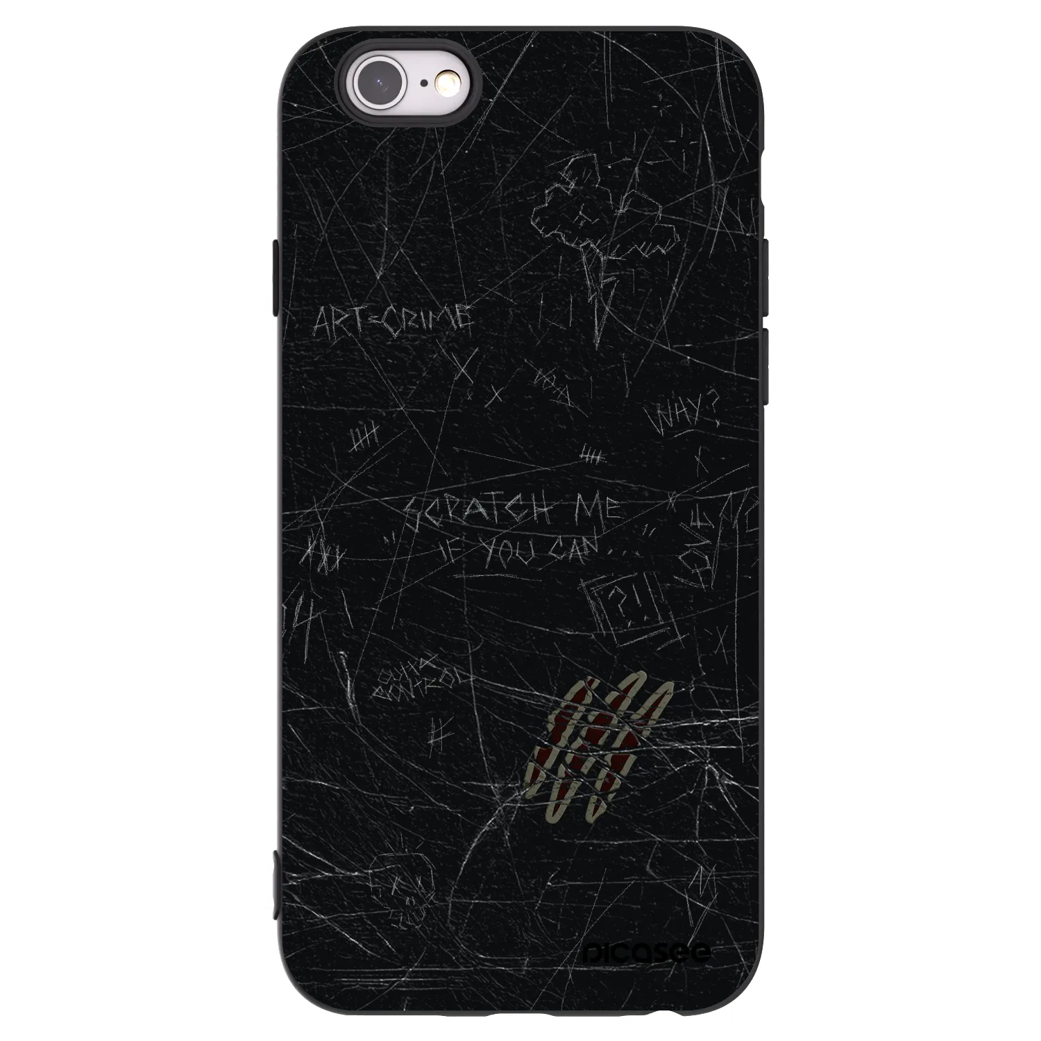 Picasee Apple iPhone 6/6S Hülle - Schwarzes Silikon - SCRATCH