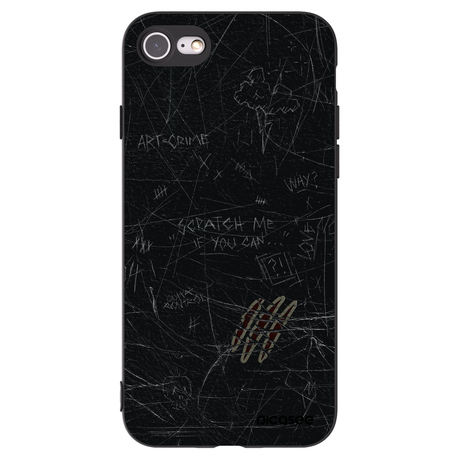 Picasee Apple iPhone 7 Hülle - Schwarzes Silikon - SCRATCH