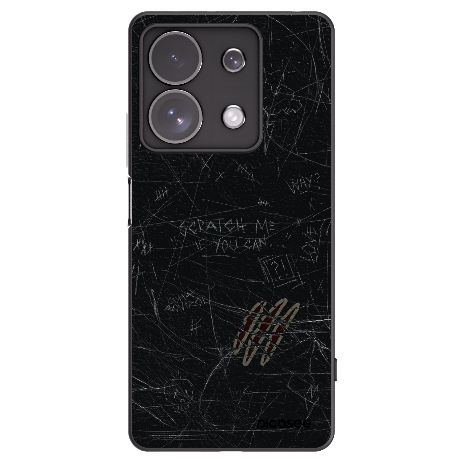 Picasee Xiaomi Redmi Note 13 Pro 4G Hülle - Schwarzes Silikon - SCRATCH