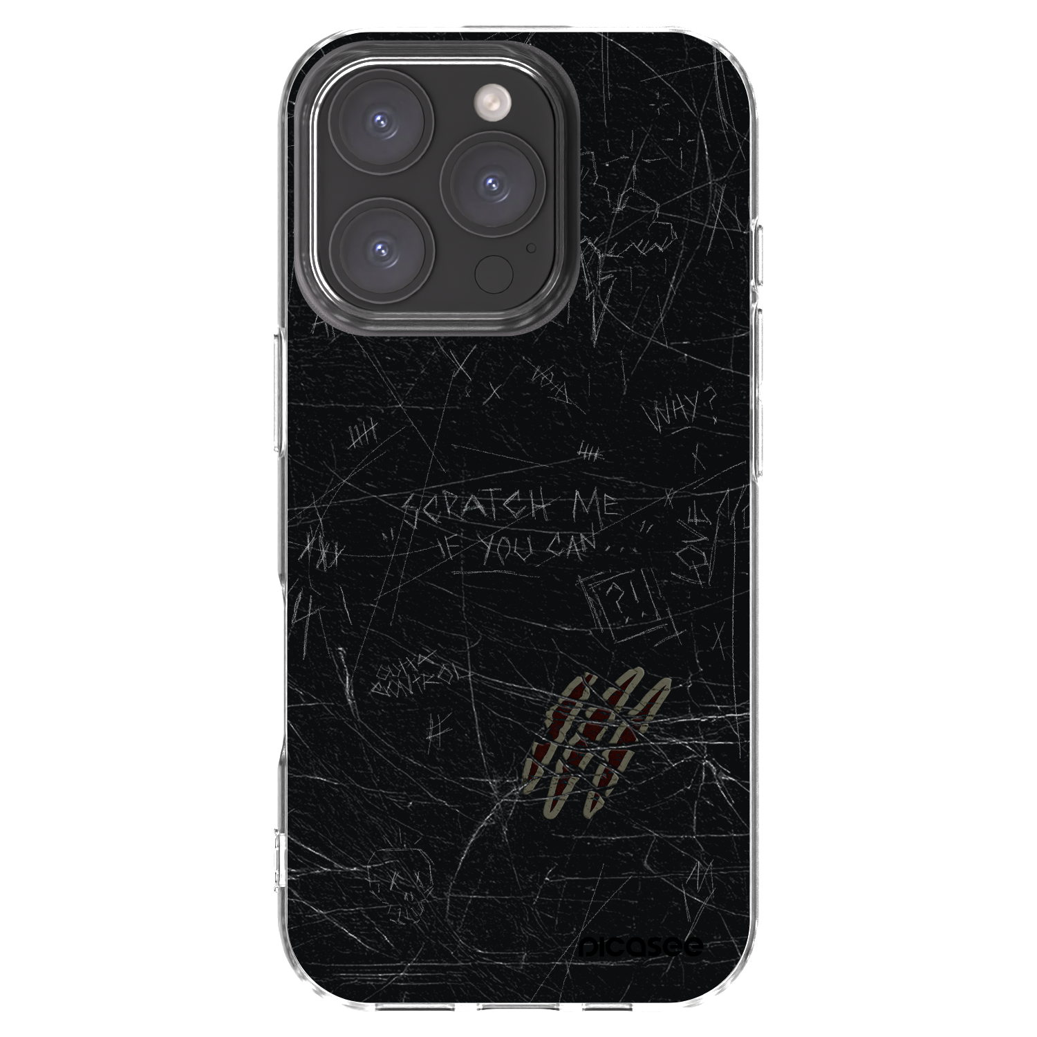 Picasee Apple iPhone 16 Pro Hülle - Transparentes Silikon - SCRATCH