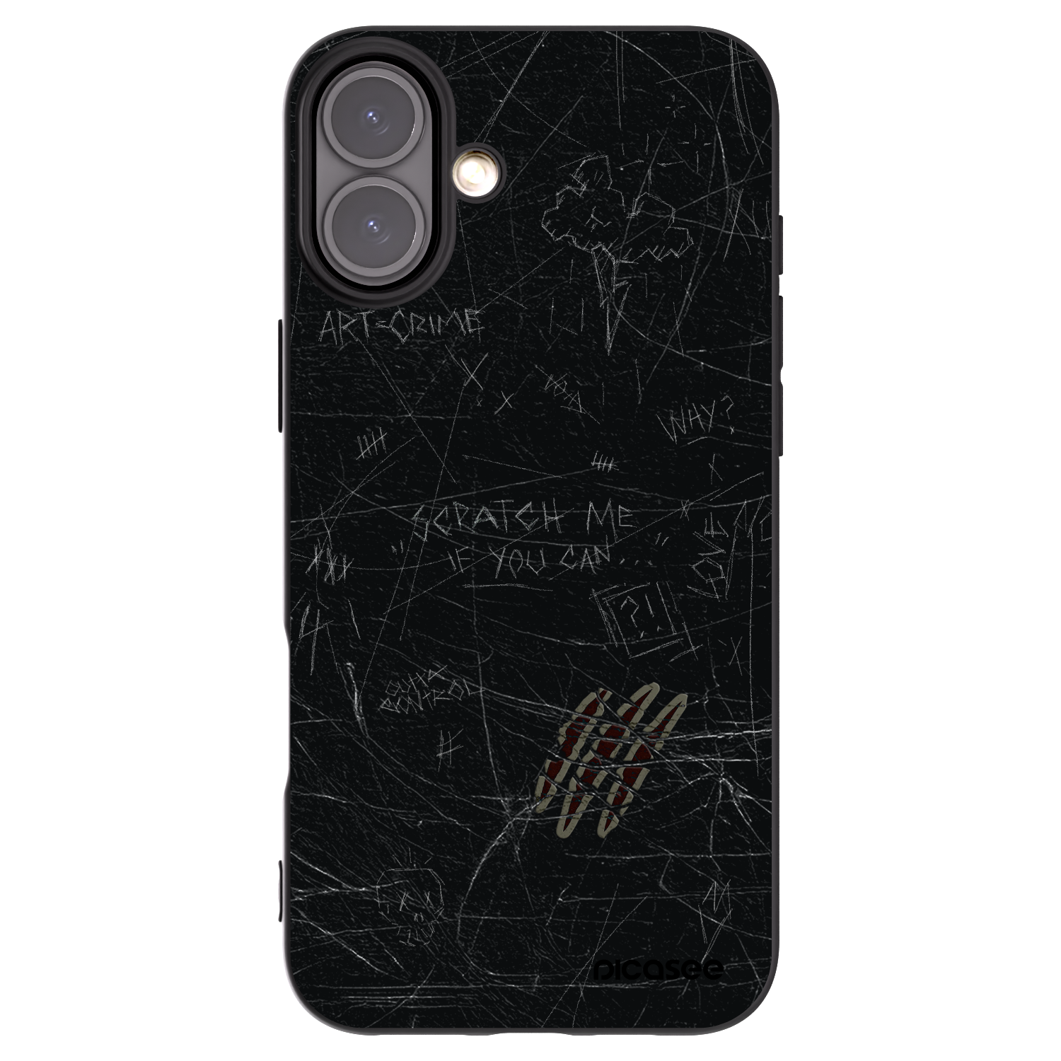 Picasee Apple iPhone 16 Plus Hülle - Schwarzes Silikon - SCRATCH