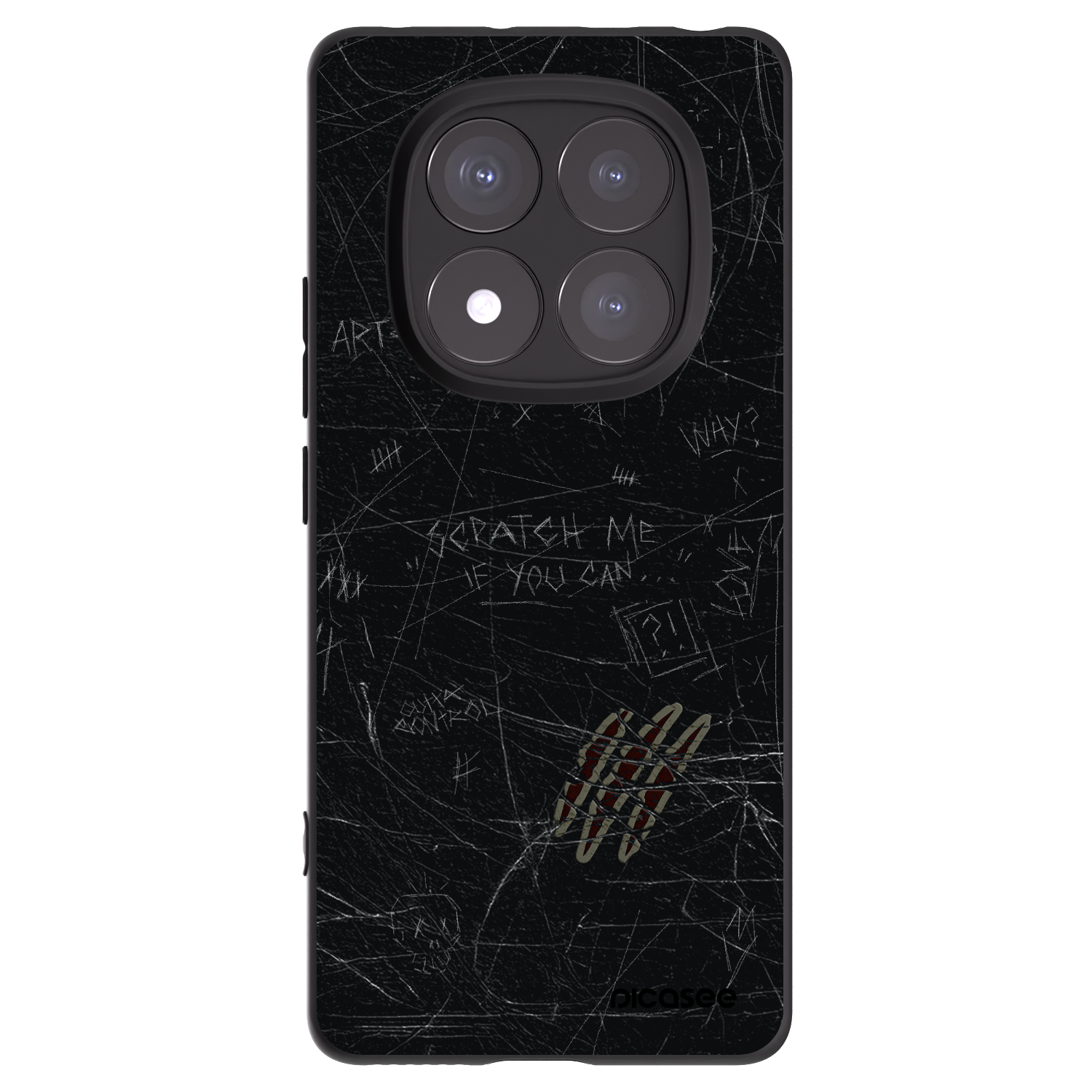 Picasee Xiaomi Redmi Note 14 Pro+ 5G Hülle - Schwarzes Silikon - SCRATCH