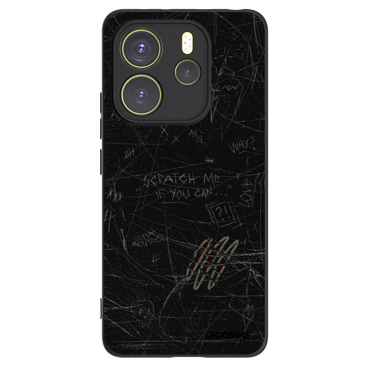 Picasee Xiaomi Redmi Note 14 4G Hülle - Schwarzes Silikon - SCRATCH