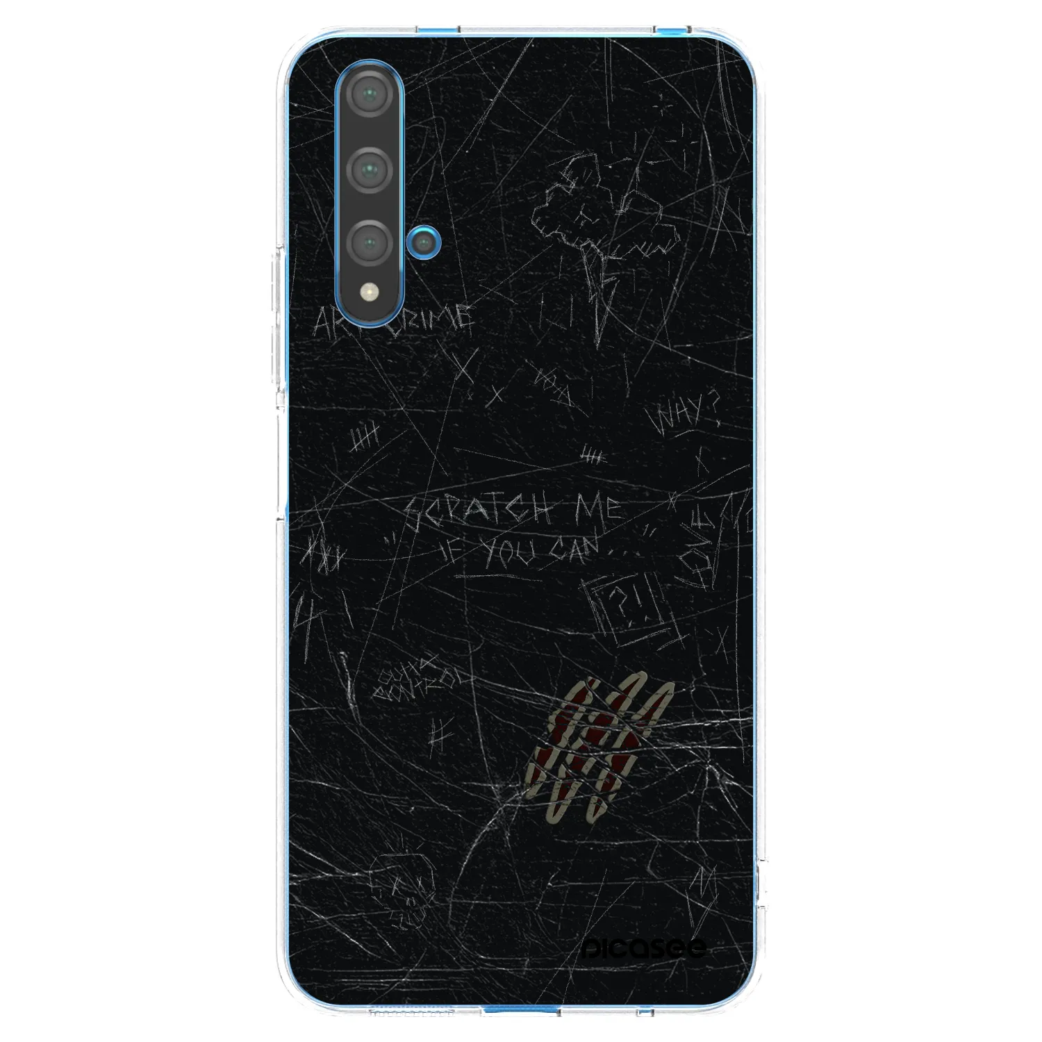 Picasee Huawei Nova 5T Hülle - Transparentes Silikon - SCRATCH