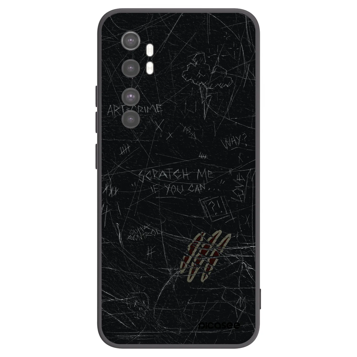 Picasee Xiaomi Mi Note 10 Lite Hülle - Schwarzes Silikon - SCRATCH