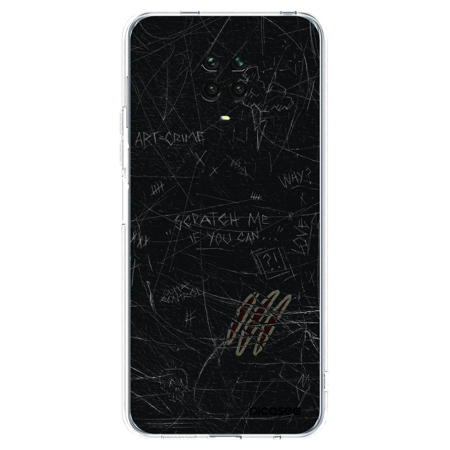 Picasee Xiaomi Redmi Note 9S Hülle - Transparentes Silikon - SCRATCH