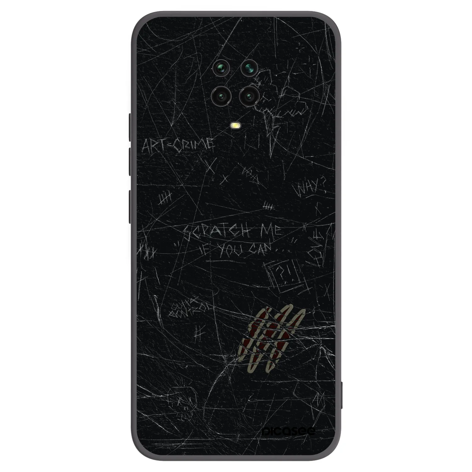 Picasee Xiaomi Redmi Note 9S Hülle - Schwarzes Silikon - SCRATCH