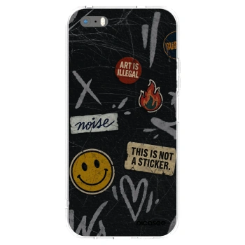 Picasee Apple iPhone 5/5S/SE Hülle - Transparentes Silikon - STICKERS x TAGS