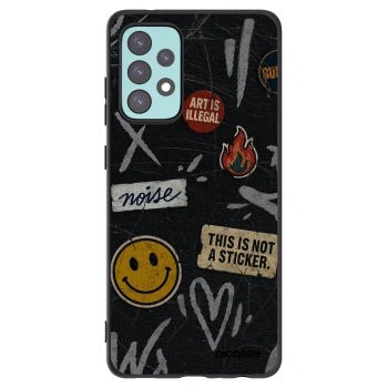 Picasee Samsung Galaxy A72 A725F Hülle - Schwarzes Silikon - STICKERS x TAGS