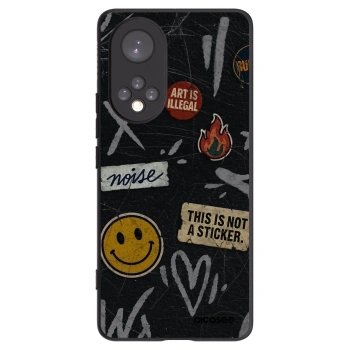 Picasee Honor 50 5G Hülle - Schwarzes Silikon - STICKERS x TAGS