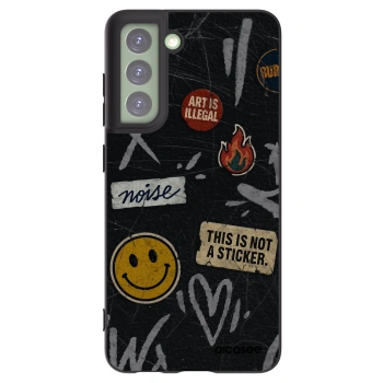 Picasee Samsung Galaxy S21 FE 5G Hülle - Schwarzes Silikon - STICKERS x TAGS