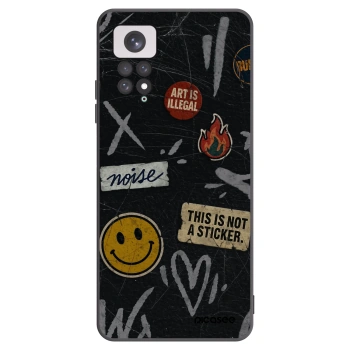 Picasee Xiaomi Redmi Note 11 Hülle - Schwarzes Silikon - STICKERS x TAGS