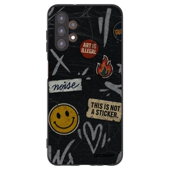 Picasee Samsung Galaxy A13 4G A135 Hülle - Schwarzes Silikon - STICKERS x TAGS