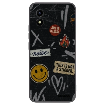 Picasee Vivo Y01 Hülle - Schwarzes Silikon - STICKERS x TAGS