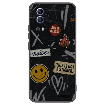 Picasee Vivo Y52 5G Hülle - Schwarzes Silikon - STICKERS x TAGS