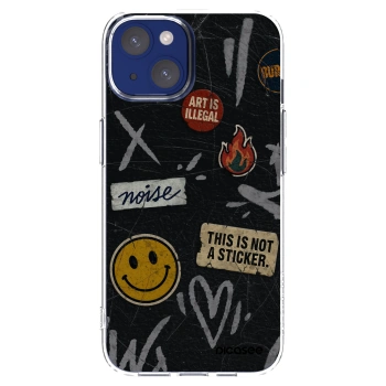 Picasee Apple iPhone 14 Hülle - Transparentes Silikon - STICKERS x TAGS