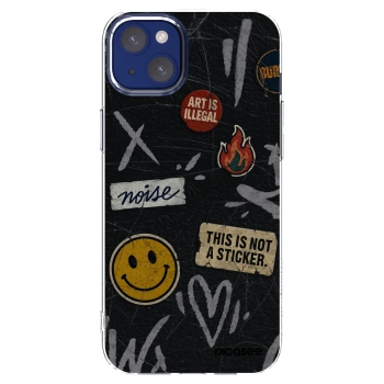 Picasee Apple iPhone 14 Plus Hülle - Transparentes Silikon - STICKERS x TAGS