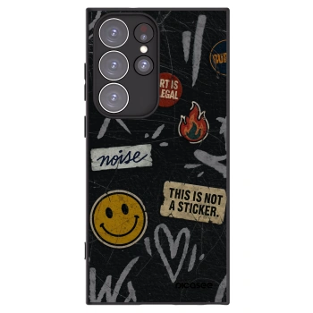 Picasee Samsung Galaxy S23 Ultra 5G Hülle - Schwarzes Silikon - STICKERS x TAGS