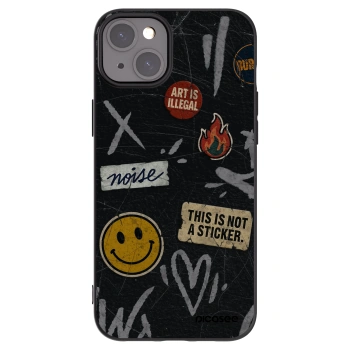 Picasee Apple iPhone 15 Plus Hülle - Schwarzes Silikon - STICKERS x TAGS