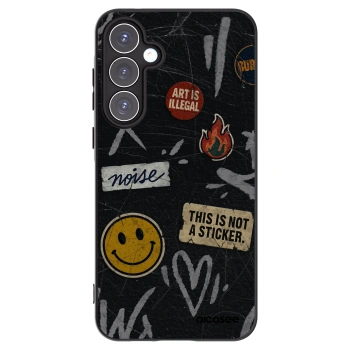 Picasee Samsung Galaxy A55 5G A556B Hülle - Schwarzes Silikon - STICKERS x TAGS