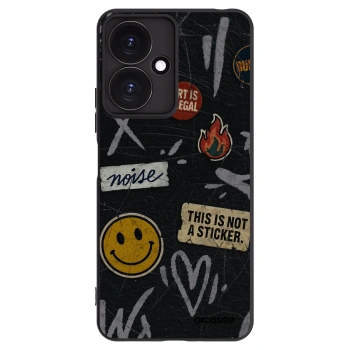 Picasee Xiaomi Redmi 13C 5G Hülle - Schwarzes Silikon - STICKERS x TAGS