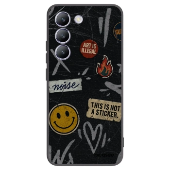 Picasee Vivo V40 SE 5G Hülle - Schwarzes Silikon - STICKERS x TAGS