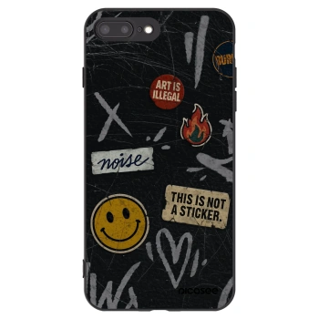 Picasee Apple iPhone 8 Plus Hülle - Schwarzes Silikon - STICKERS x TAGS