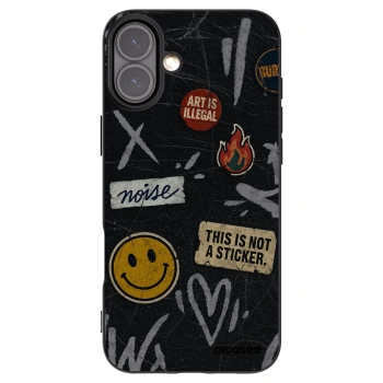 Picasee Apple iPhone 16 Plus Hülle - Schwarzes Silikon - STICKERS x TAGS