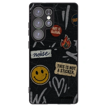 Picasee Samsung Galaxy S25 Ultra 5G Hülle - Schwarzes Silikon - STICKERS x TAGS