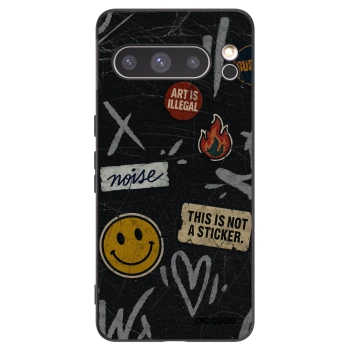 Picasee Google Pixel 8 Pro Hülle - Schwarzes Silikon - STICKERS x TAGS
