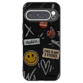 Picasee Google Pixel 9 Pro Hülle - Schwarzes Silikon - STICKERS x TAGS