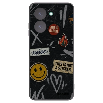 Picasee Xiaomi Redmi A5 Hülle - Schwarzes Silikon - STICKERS x TAGS