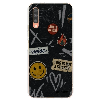Picasee Samsung Galaxy A70 A705F Hülle - Transparentes Silikon - STICKERS x TAGS