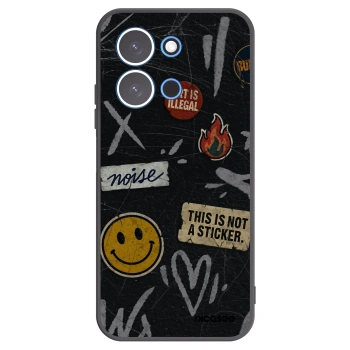 Picasee Xiaomi Redmi 15C 4G Hülle - Schwarzes Silikon - STICKERS x TAGS