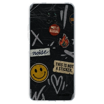 Picasee Xiaomi Redmi Note 9S Hülle - Transparentes Silikon - STICKERS x TAGS