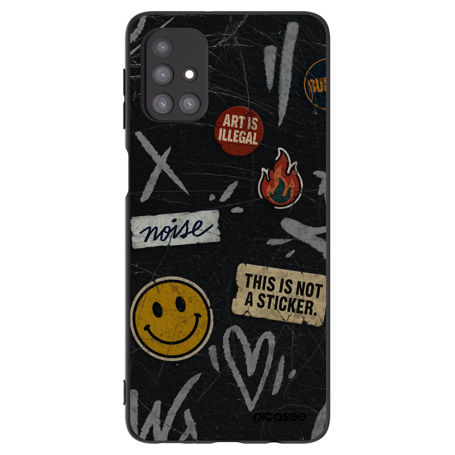 Picasee Samsung Galaxy M31s Hülle - Schwarzes Silikon - STICKERS x TAGS
