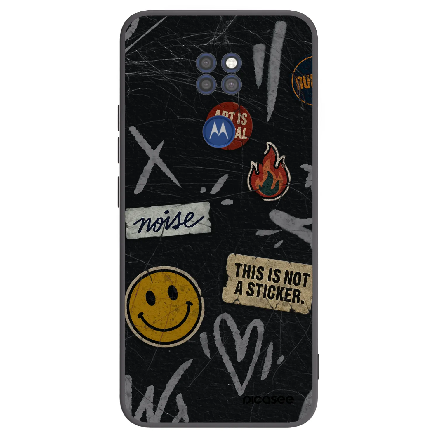 Picasee Motorola Moto G9 Play Hülle - Schwarzes Silikon - STICKERS x TAGS