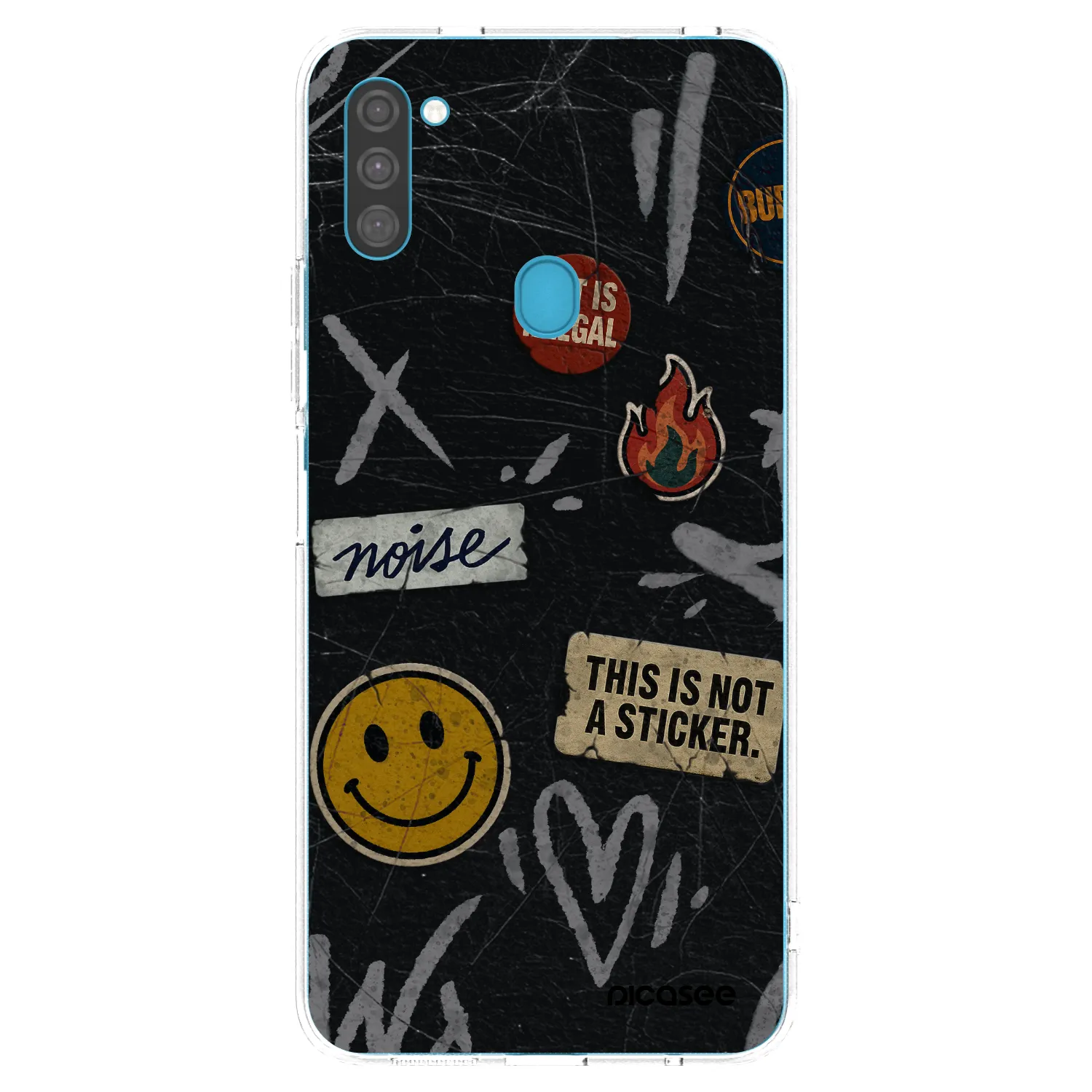 Picasee Samsung Galaxy M11 Hülle - Transparentes Silikon - STICKERS x TAGS