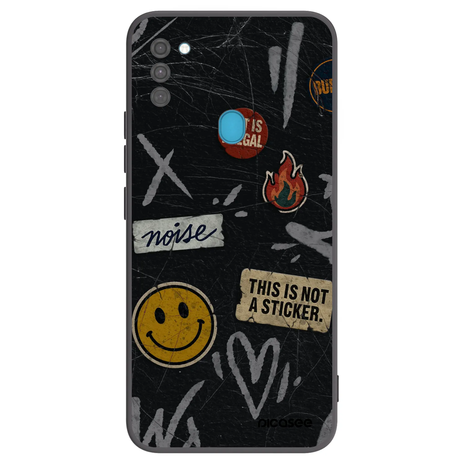 Picasee Samsung Galaxy M11 Hülle - Schwarzes Silikon - STICKERS x TAGS