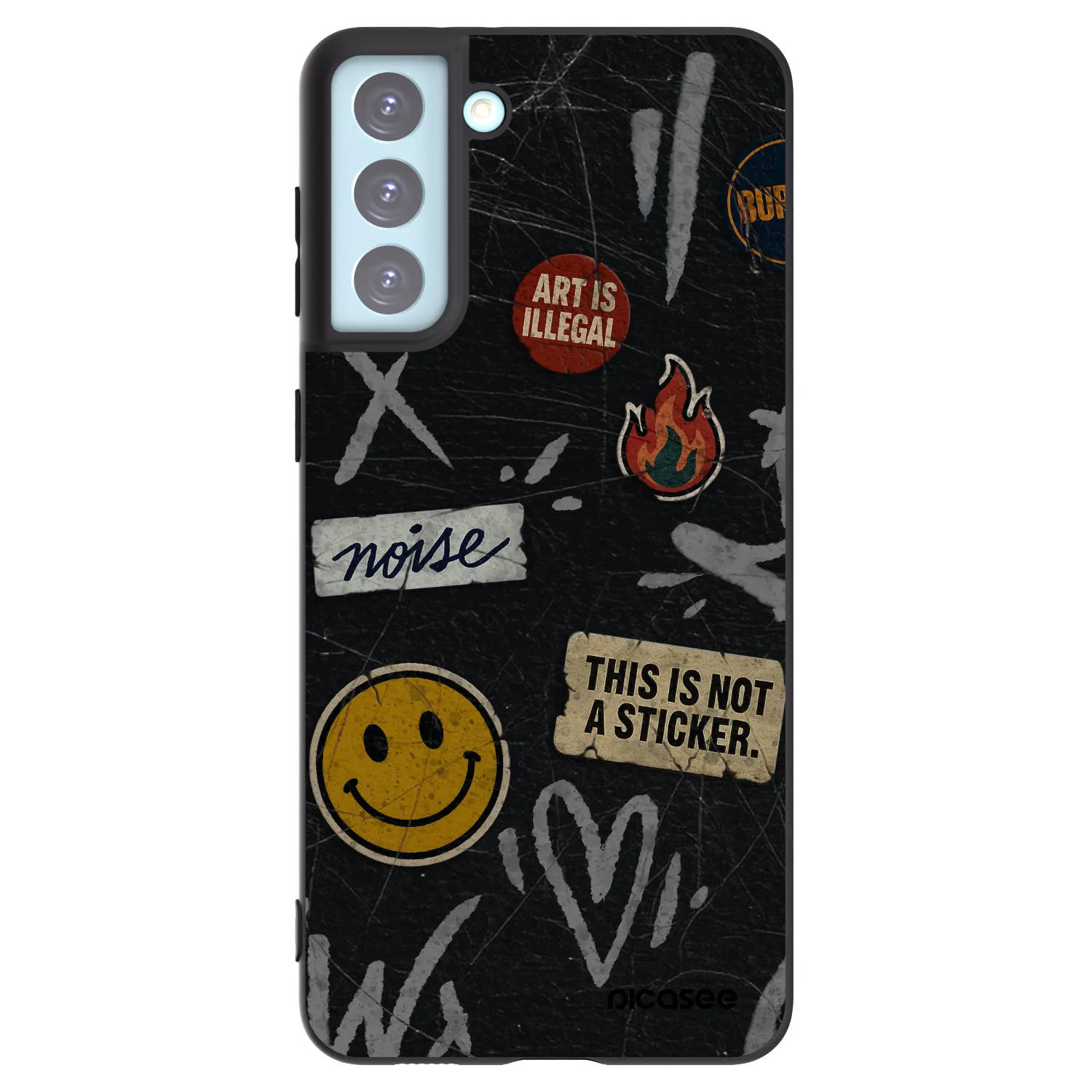 Picasee Samsung Galaxy S21+ 5G G996F Hülle - Schwarzes Silikon - STICKERS x TAGS