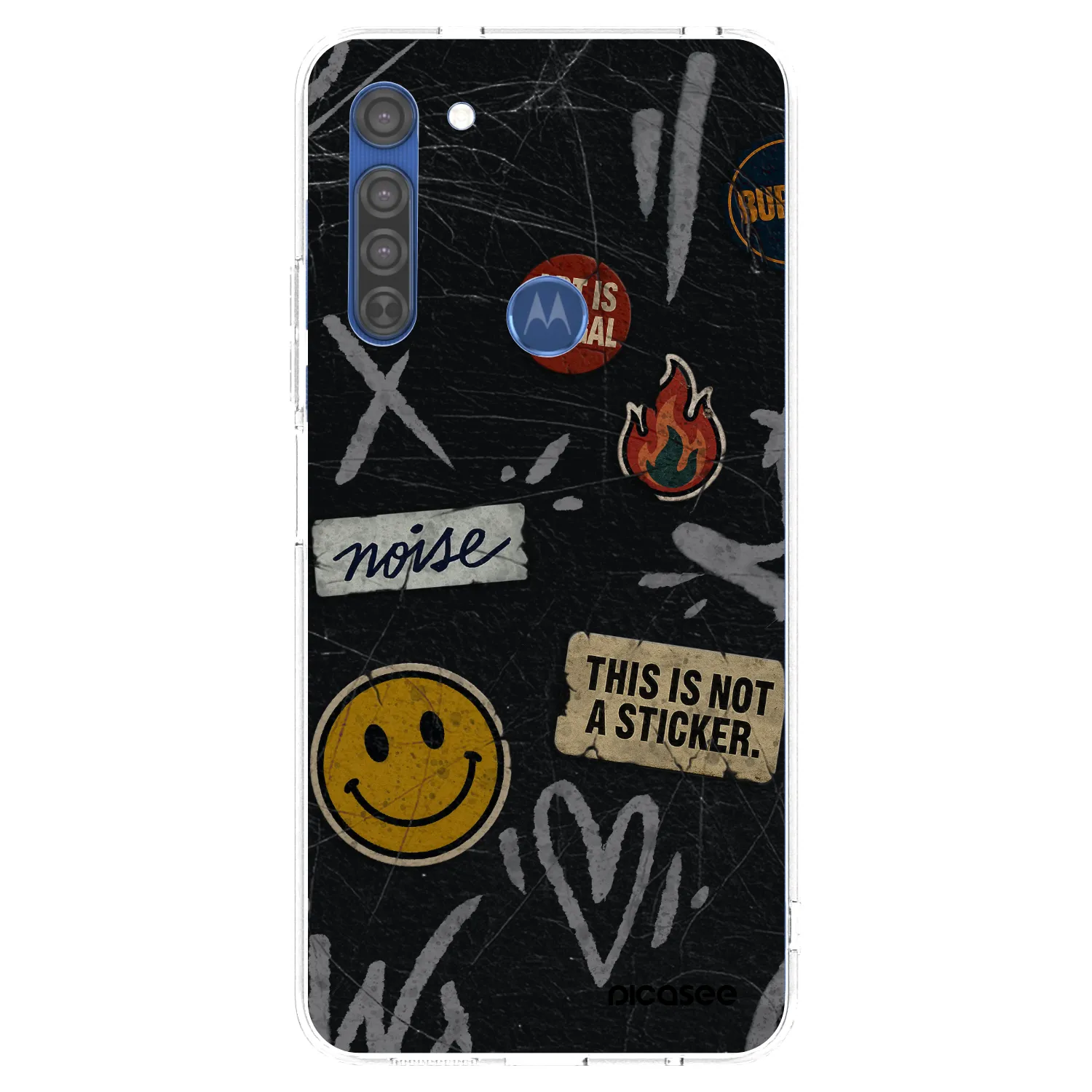 Picasee Motorola Moto G8 Hülle - Transparentes Silikon - STICKERS x TAGS