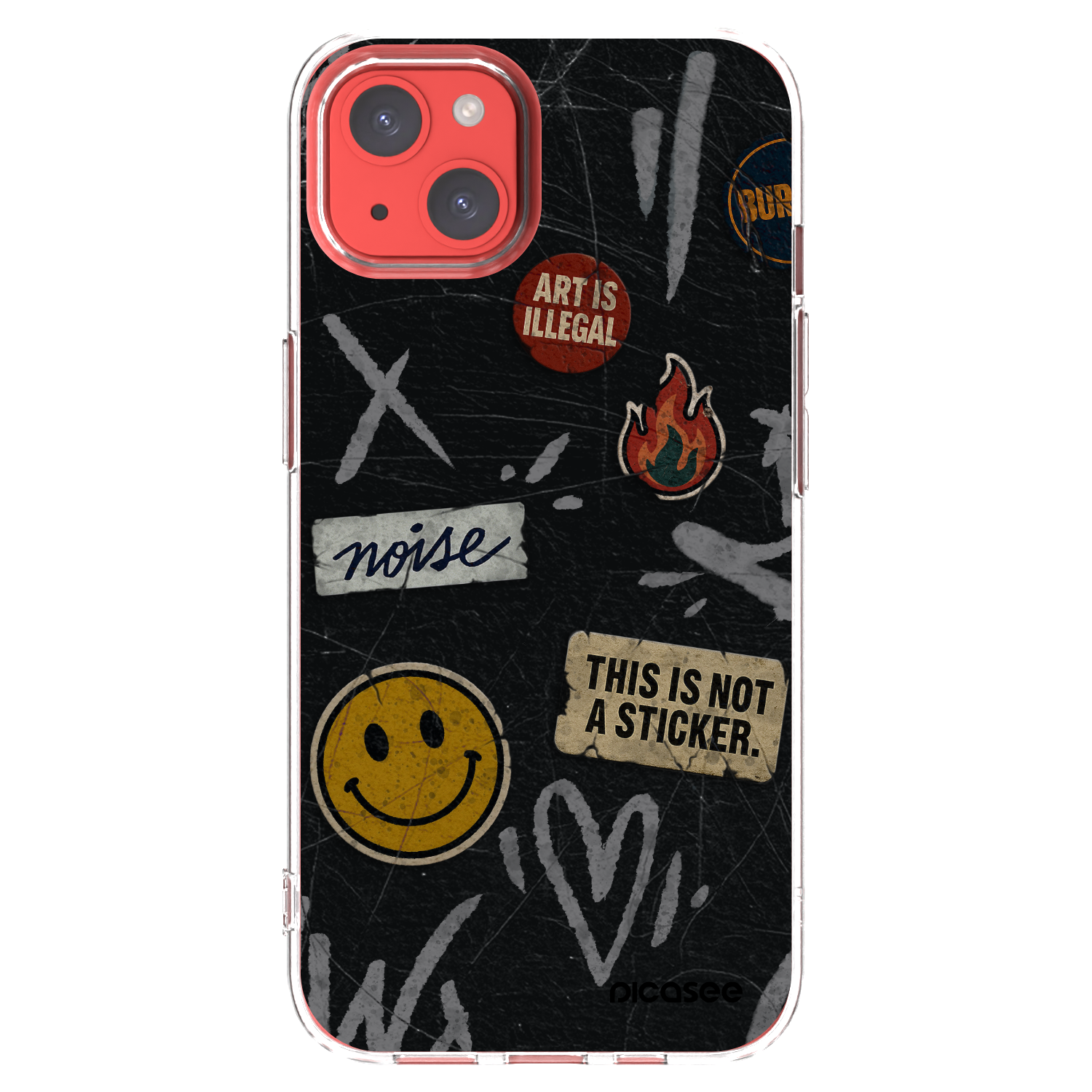 Picasee Apple iPhone 13 Hülle - Transparentes Silikon - STICKERS x TAGS
