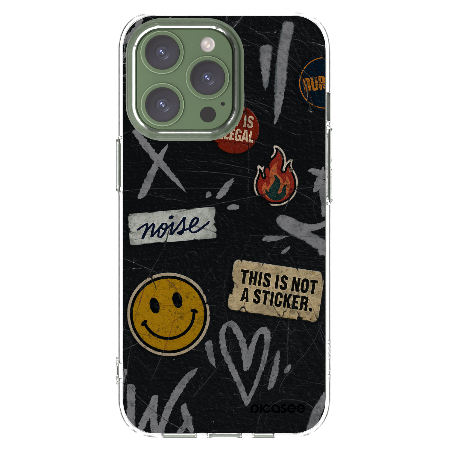 Picasee Apple iPhone 13 Pro Hülle - Transparentes Silikon - STICKERS x TAGS