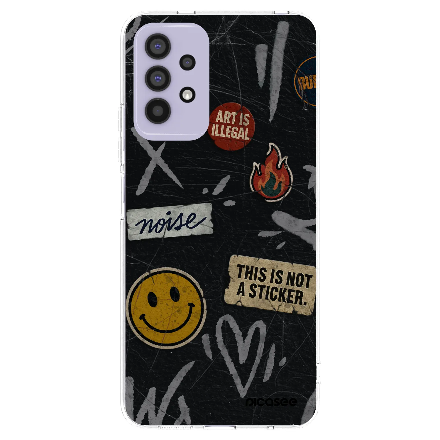 Picasee Samsung Galaxy A32 4G SM-A325F Hülle - Transparentes Silikon - STICKERS x TAGS