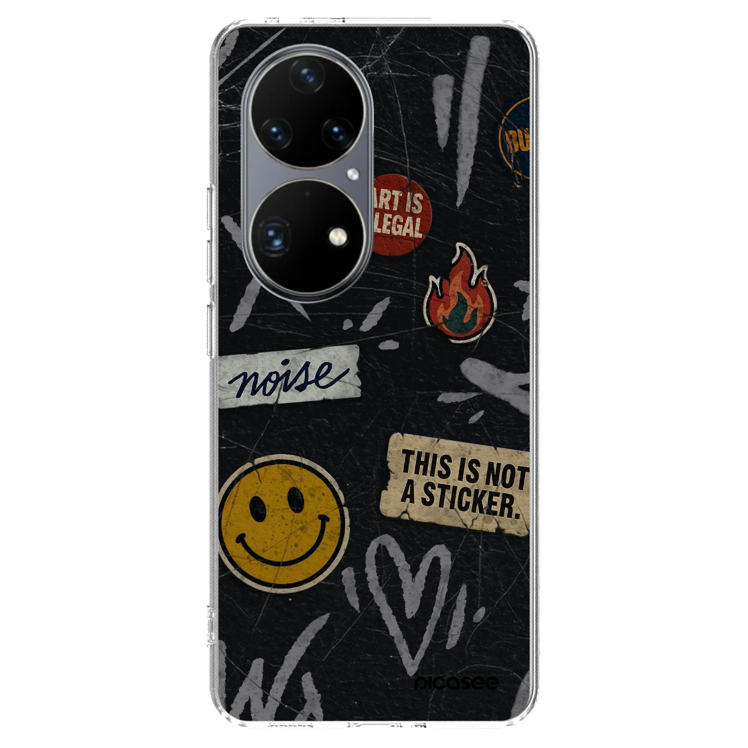 Picasee Huawei P50 Hülle - Transparentes Silikon - STICKERS x TAGS