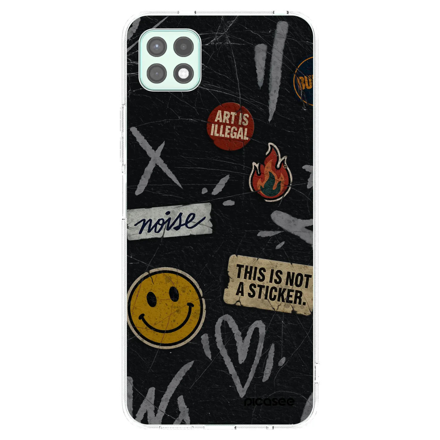 Picasee Samsung Galaxy A22 A226B 5G Hülle - Transparentes Silikon - STICKERS x TAGS