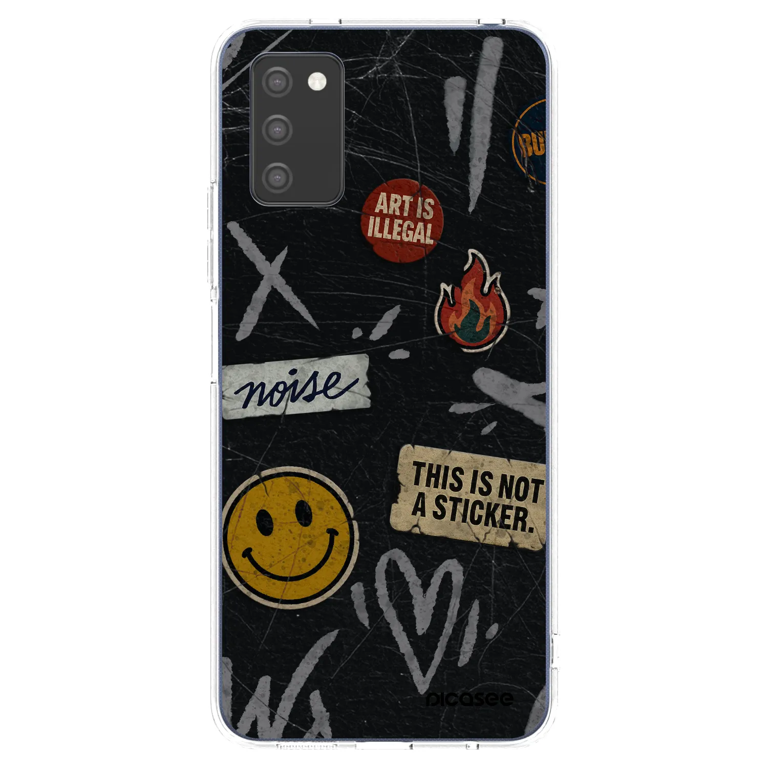 Picasee Samsung Galaxy A02s A025G Hülle - Transparentes Silikon - STICKERS x TAGS