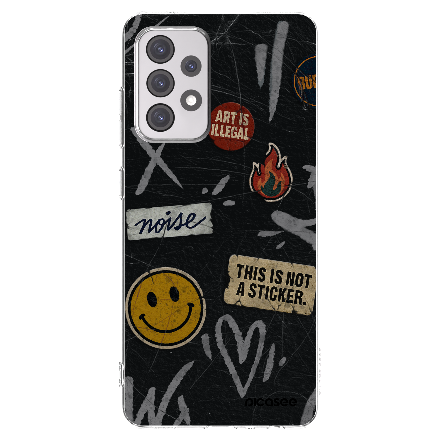 Picasee Samsung Galaxy A52s 5G A528B Hülle - Transparentes Silikon - STICKERS x TAGS