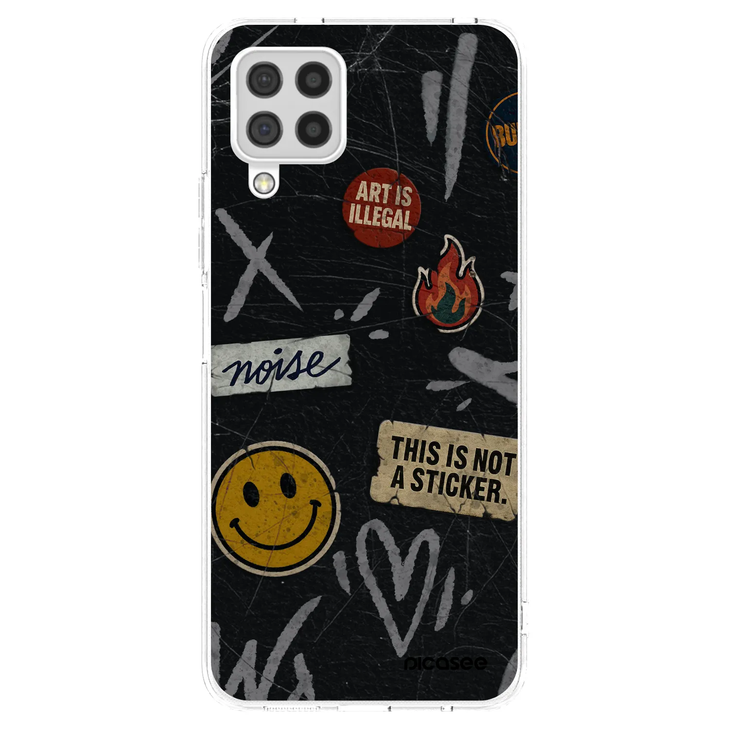 Picasee Samsung Galaxy A22 A225F 4G Hülle - Transparentes Silikon - STICKERS x TAGS