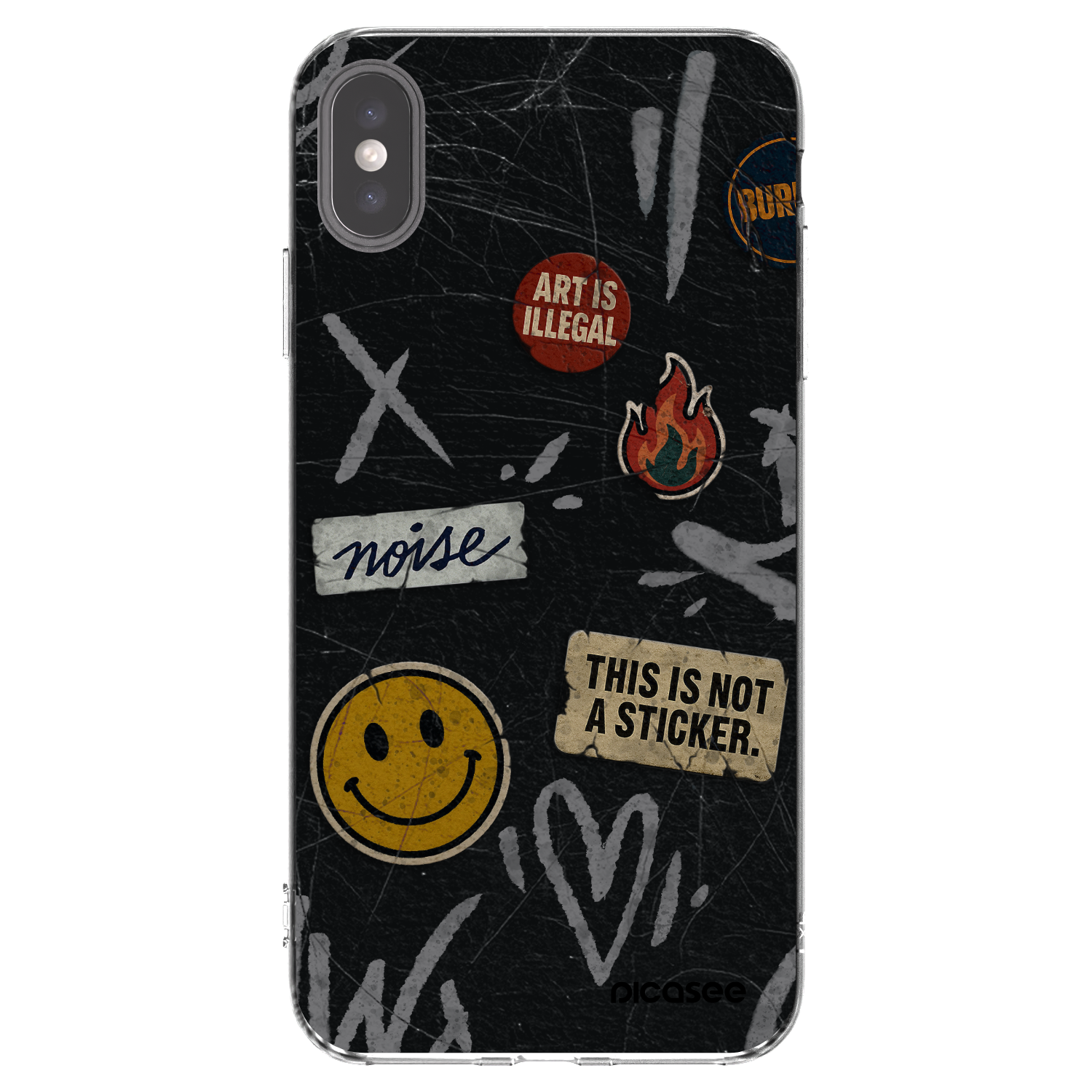 Picasee Apple iPhone XS Max Hülle - Transparentes Silikon - STICKERS x TAGS
